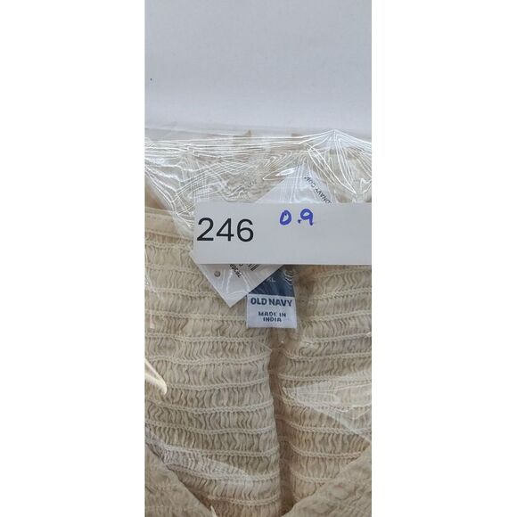 Old Navy Women's Size XL Smocked Embroidered Long Sleeve V-Neck Blouse Cream NWT - Picture 8 of 8